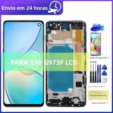 Imagem de Tela LCD De 6.1 Polegadas Samsung S10 Com Digitalizador Touch E Aro Pa