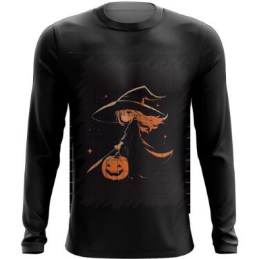Imagem de Camiseta Manga Longa Bruxa Halloween Laranja Festa 1 - Kasubeck Store®