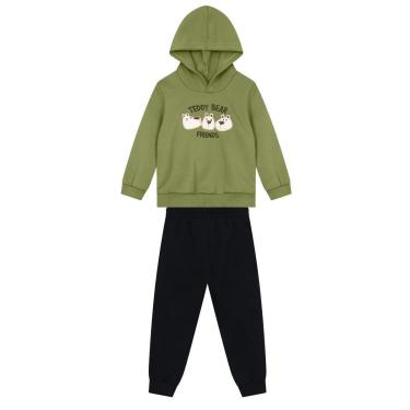 Imagem de Conjunto infantil menino em moletom de ursinhos Brandili-Masculino