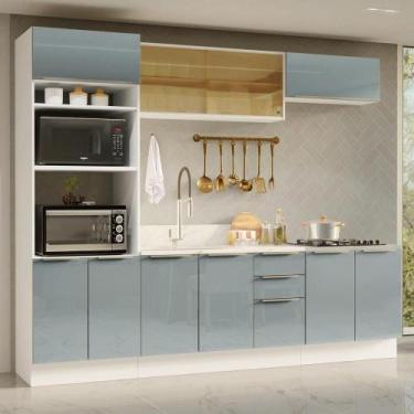 Imagem de Armário De Cozinha Completa 270 Cm Branco/cinza Lux Madesa 06 Branco/c