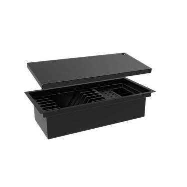Imagem de Escorredor Embutido Calha Inox Úmida Preta 40cm c/ Tampa - HZ