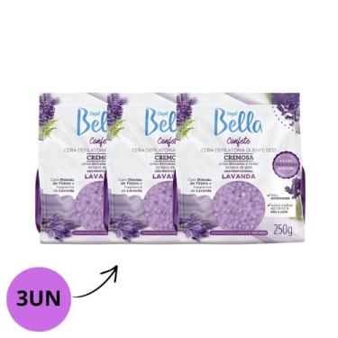 Imagem de Kit Depil Bella Cera Confete Lavanda 250g 3/Un