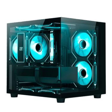 Imagem de Gabinete Gamer para Computador Aquarius MT-G720BK com Frontal e Lateral em Vidro Preto C3tech