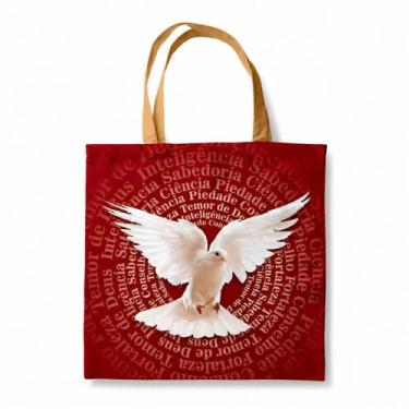 Imagem de Bolsa Sacola Tecido Ecobag Espirito Santo Vermelha - Loja Mãe Aparecid