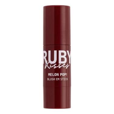 Imagem de Blush labial em stick melon pop terracotta ruby kisses - KISS NEW YORK