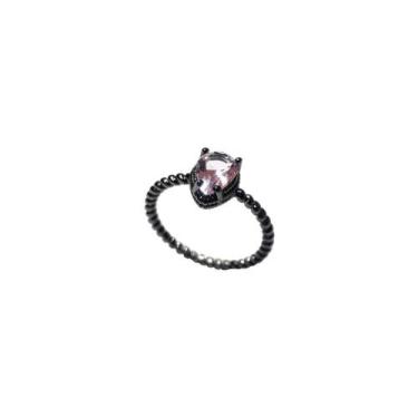 Imagem de ANEL GOTA KUNZITA BANHADO A RÓDIO NEGRO - Joia Elegante - VIDIÈ, 17