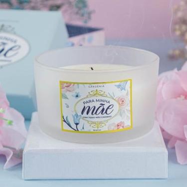 Imagem de Vela aromática personalizada para mãe na caixa aroma soja essenciais p