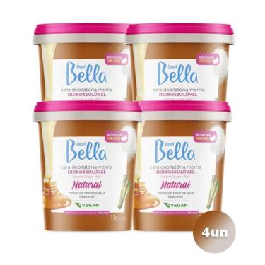 Imagem de Kit 4un Cera Depilatoria Hidrossoluv Natural 1,3kg - DEPIL BELLA