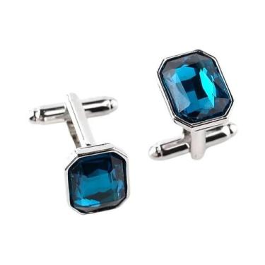 Imagem de Abotoaduras Masculinas Luxuosas Coloridas Azul, Vermelho, Rosa E Prate