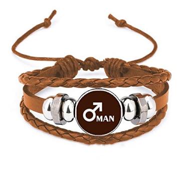 Imagem de un brand Pulseira masculina Happy Science Power Art Deco Fashion pulseira de couro joia ornamento