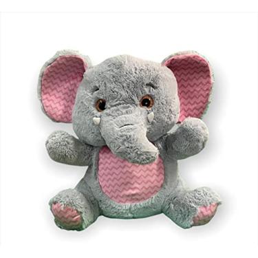 Imagem de Pelúcia Elefante Cinza Zigue-Zague Braços Abertos 51cm