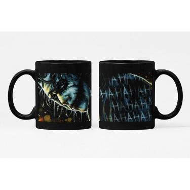 Imagem de Caneca ECF Coringa Preta Porcelana 325ml