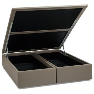 Imagem de Base Baú Corino Queen 158x198x39cm Ortobom Bege