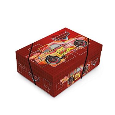 Imagem de Caixa Para Presente Retangular com Tampa Cromus Embalagens na Estampa Mcqueen com Fechamento em Elástico 24x18x8 cm com 10 Unidades