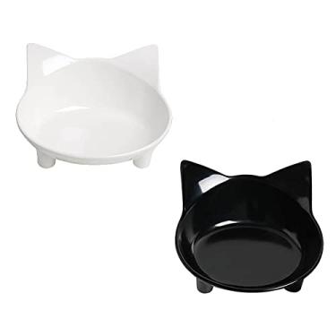 Imagem de Skrtuan Tigela de ração para cães para gatos – Prato antiderrapante, largo e raso para alívio da fadiga, seguro para filhotes e coelhos