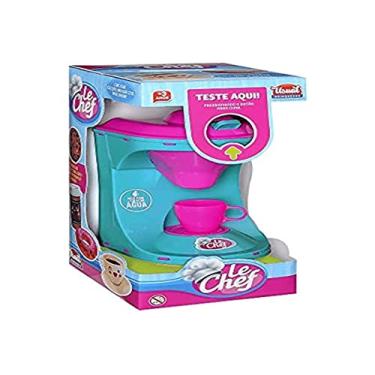 Imagem de Cafeteira Le Chef com Som e Luz, Usual Brinquedos, 411, Azul/Rosa