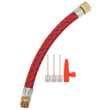 Imagem de Adaptador compacto de bomba de bocal inflável, agulha de ar de cobre + plástico, ecologicamente correto leve para bicicleta basquete futebol
