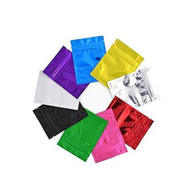 Imagem de 100 unidades de embalagem colorida com zíper e selagem automática, bolsa de armazenamento para guardar alimentos, pacote de lanches, sacos de lacre térmico, entalhes de lacre para lacre de alumínio, bolsas de grau alimentício por atacado (cor aleatória), color random, 7.5x10cm