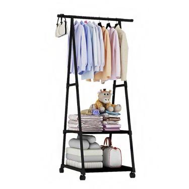 Imagem de Arara de Roupas Cabideiro Sapateira Closet Multifuncional Prateleira Com Rodas Organização Casa