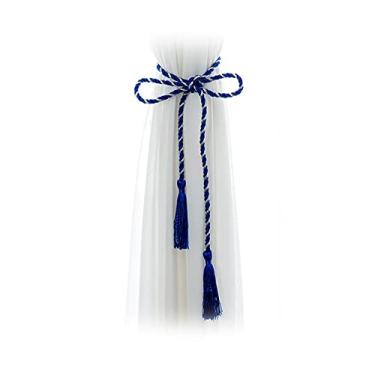 Imagem de porta-cortina borlas de cortina coloridas de poliéster pequenas gravatas 15 cores gravatas de cortina acessórios, jóia azul, 4 peças