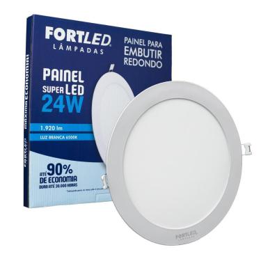 Imagem de Painel Led 24W Redondo Branco Frio Sobrepor Fortled