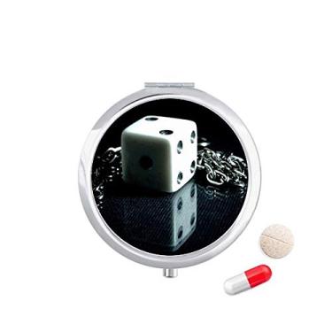 Imagem de Caixa de comprimidos para fotos de jogos com corrente de dados, caixa de armazenamento de medicamentos