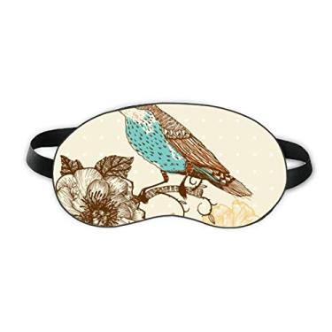 Imagem de Freehand Sketch Flower Bird Blue Black Sleep Eye Shield Soft Night Vlindfold Shade Cover