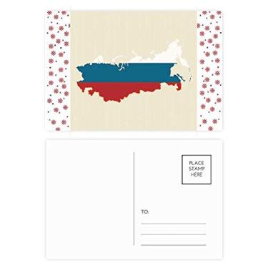 Imagem de Mapa da Rússia Ilustração Nacional Falg Natal Flor Celebração Cartão Postal Cartão Bênção