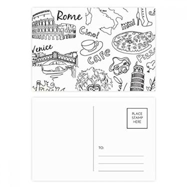 Imagem de Conjunto de cartão postal de aniversário com desenho de paisagem da Itália