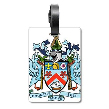 Imagem de Bolsa de mala com emblema Nacional de São Cristóvão e Névis com etiqueta para cartão de bagagem