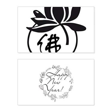 Imagem de Culture Religion Lotus Character Figure New Year Festival Greeting Card Bless Message Gift