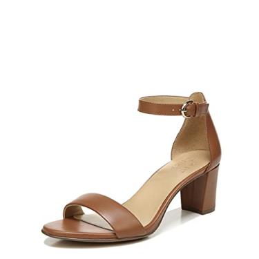 Imagem de Naturalizer Sandália feminina Vera com tira no tornozelo e salto bloco, Chá inglês, 39
