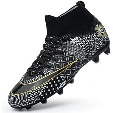 Imagem de Chuteiras Masculinas De Cano Alto, Chuteiras De Treinamento De Futebol De Picos, Profissão, Atletismo, Tênis De Futebol Indoor, Ao Ar Livre, Para Crianças, Homens,Preto,6 Homens Do Reino Unido/7 M