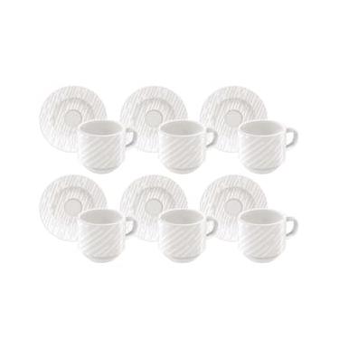 Imagem de Conjunto com 6 Xícaras e Pires para Café Tramontina Marie em Porcelana - 100 ml