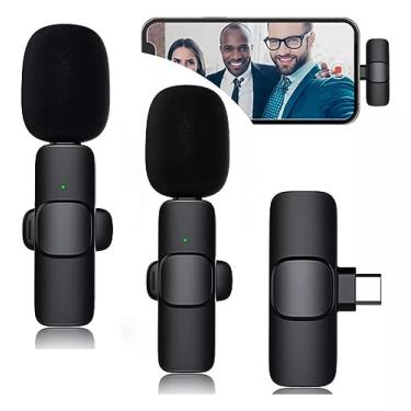 Imagem de Microfone de Lapela sem fio 2 peças para iPhone iPad compativel iphone 1 transmissor suporta 2 microfones, redução de ruído, para gravação, entrevista, vloggers, YouTube, TikTok,Facebook N.C