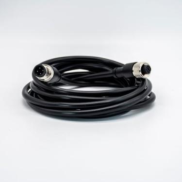 Imagem de Cabo de conexão de alimentação M12 macho para fêmea conector de 4 polos com fio reto código A com adaptador de cabo de montagem AWG22 de 2 m, à prova d'água, sensor de energia, conectores circulares