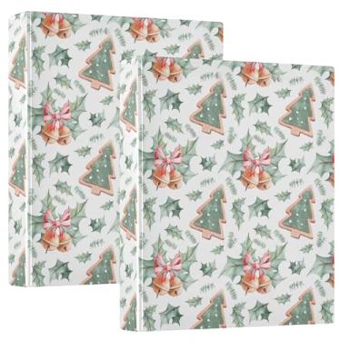 Imagem de Folhas de Natal Bells 3 fichários de 3,8 cm para caderno com prancheta, pacote com 1/2 fichário escolar, 200 folhas