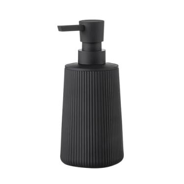 Imagem de Dispensador de sabão líquido de 13 onças, frasco elegante reutilizável de loção para as mãos, frasco de bomba de loção para sala de lavagem de shampoo, preto/283