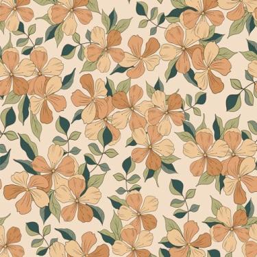 Imagem de Papel de parede adesivo grosso floral amarelo vintage para casa, quarto, cozinha, bancada, armários, prateleiras, gavetas, forro, móveis, decalque 45 cm L x 299 cm C