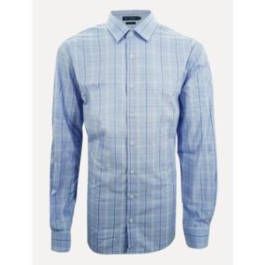 Imagem de Camisa Dudalina Masculina Slim Fit Xadrez Azul Claro-Masculino