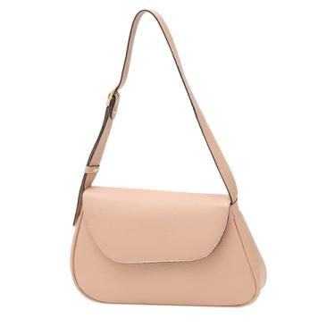 Imagem de Mariart Cosmos Bolsa Shoulder Feminina de Couro Bovino Legítimo (Creme)