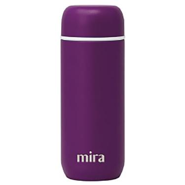 Imagem de MIRA Frasco térmico fino de 200 ml para bebidas quentes e frias - Garrafa de água de aço inoxidável à prova de vazamento - Tamanho compacto perfeito - Íris
