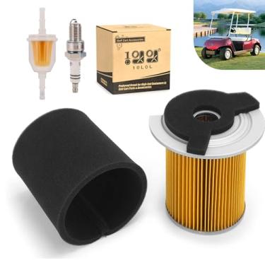 Imagem de 10L0L Kit de ajuste para carrinho de golfe a gás Yamaha G1 G14, substitui J10-14417-00 JF7-14450-01, pré-filtro de ar com filtro de combustível para vela de ignição