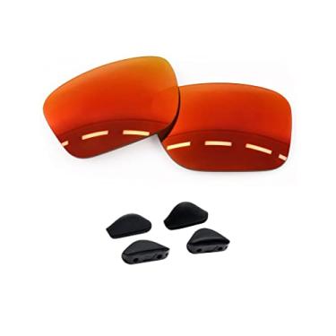 Imagem de Forobb Lentes de reposição polarizadas e peças de nariz para óculos de sol Oakley Turbine OO9263 - vermelho maçarico - policarbonato polarizado