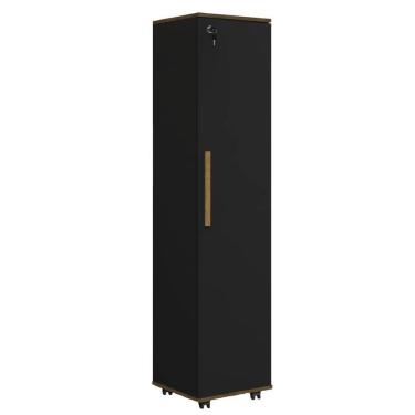 Imagem de Armário Multiuso Lavanderia Com Chave E Rodízios 1 Porta Lune Preto J&a Preto