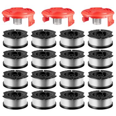 Imagem de Chway 19 cordas para comedores de ervas daninhas AF-100 compatíveis com Black and Decker Weed Eater, carretel de substituição de alimentação automática AFS de 0,065 polegadas, 16 carretéis (total de
