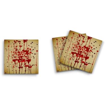 Imagem de Butler in the Home Sticky Notes Pacote com 12 unidades de 7,6 cm x 7,6 cm, 50 folhas por bloco, muitas gotas de sangue assustadoras, engraçadas, blocos de notas de papelaria, papel planejador de