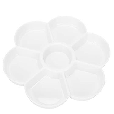 Imagem de Paleta de Pintura a óleo Suprimentos Ferramentas Paleta de óleo Paleta de Forma de Ameixa Paleta de Ameixa Espessada Cor 7 Grade 2 Unidades de Plástico Branco Paleta de Pintura a