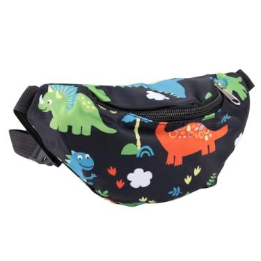 Imagem de Pochete para crianças, meninas e meninos, bolsa de cinto infantil com cinto ajustável para esportes, corrida, acampamento, viagem, festival, festa, 3 a 11 anos, Dinossauro preto, 5.5 inches * 9.8