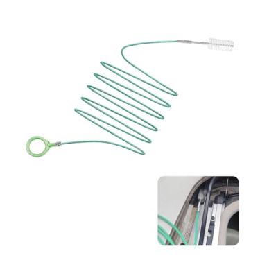 Imagem de dawfall 1 PC Desbloqueador de orifício de drenagem de carro, escova de tubo de drenagem de tampa de tanque de combustível de teto solar flexível de 2,8 m, ferramenta de limpeza especial para obstrução